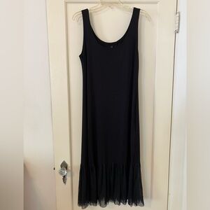 Gershon Bram Black Clara Tulle Hem Dress L